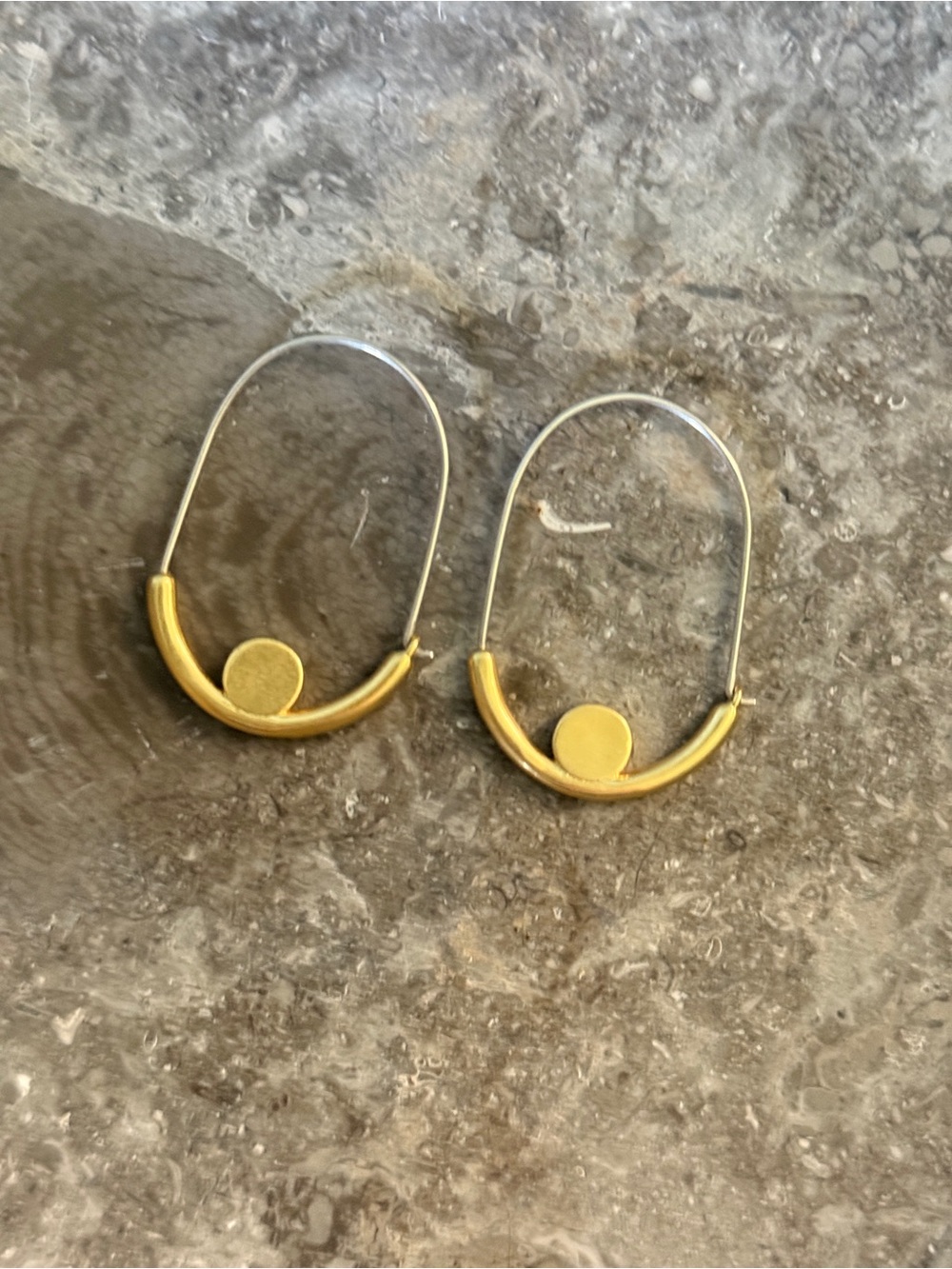 Madewell Gold & Silver Tone Hoop Drop Earrings